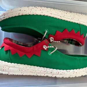 Hey Dude Green and Red Women's Slippers